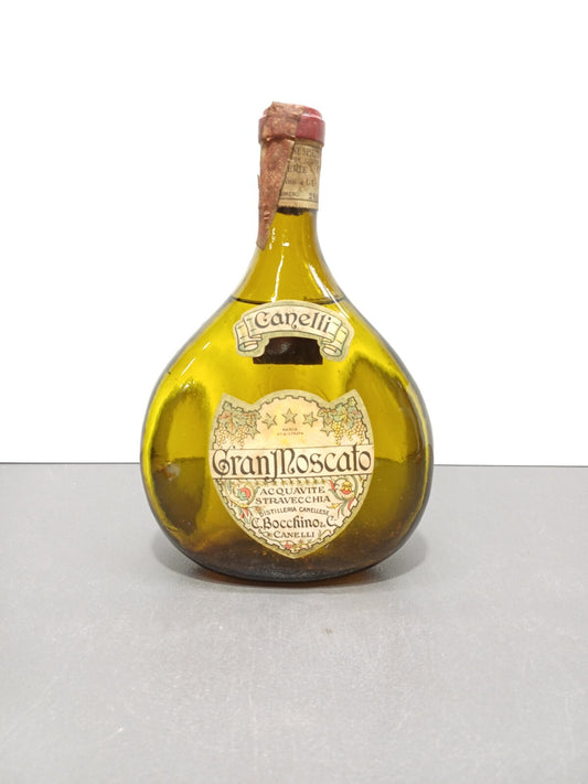 Grappa Bocchino Canelli 1920s Gran Moscato Acquavite Stravecchia bott. 100 cl