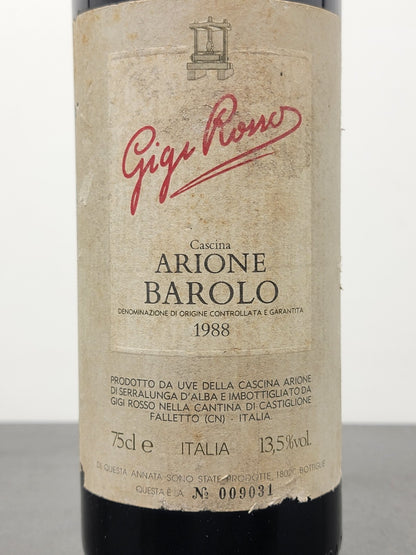 Barolo Arione Gigi Rosso 1988 Castiglione Falletto Serralunga D'alba bott.75 cl
