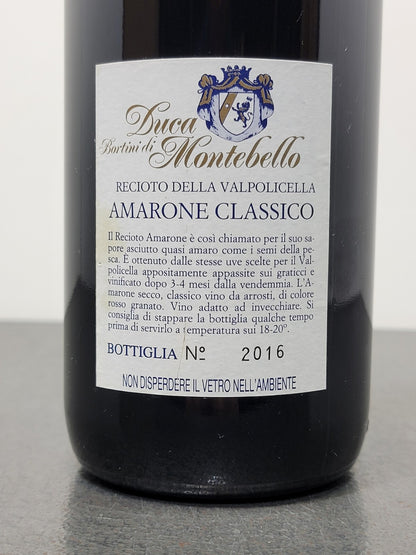 Amarone Duca Bortini Di Montebello 1990 Recioto Della Valpolicella  75 cl 14%