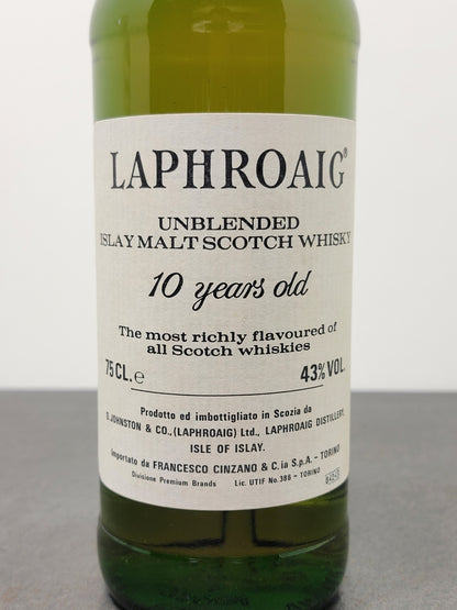 Whisky Laphroaig Unblended 10 years 1980s Islay Malt Scotch Whisky 75 cl 43%