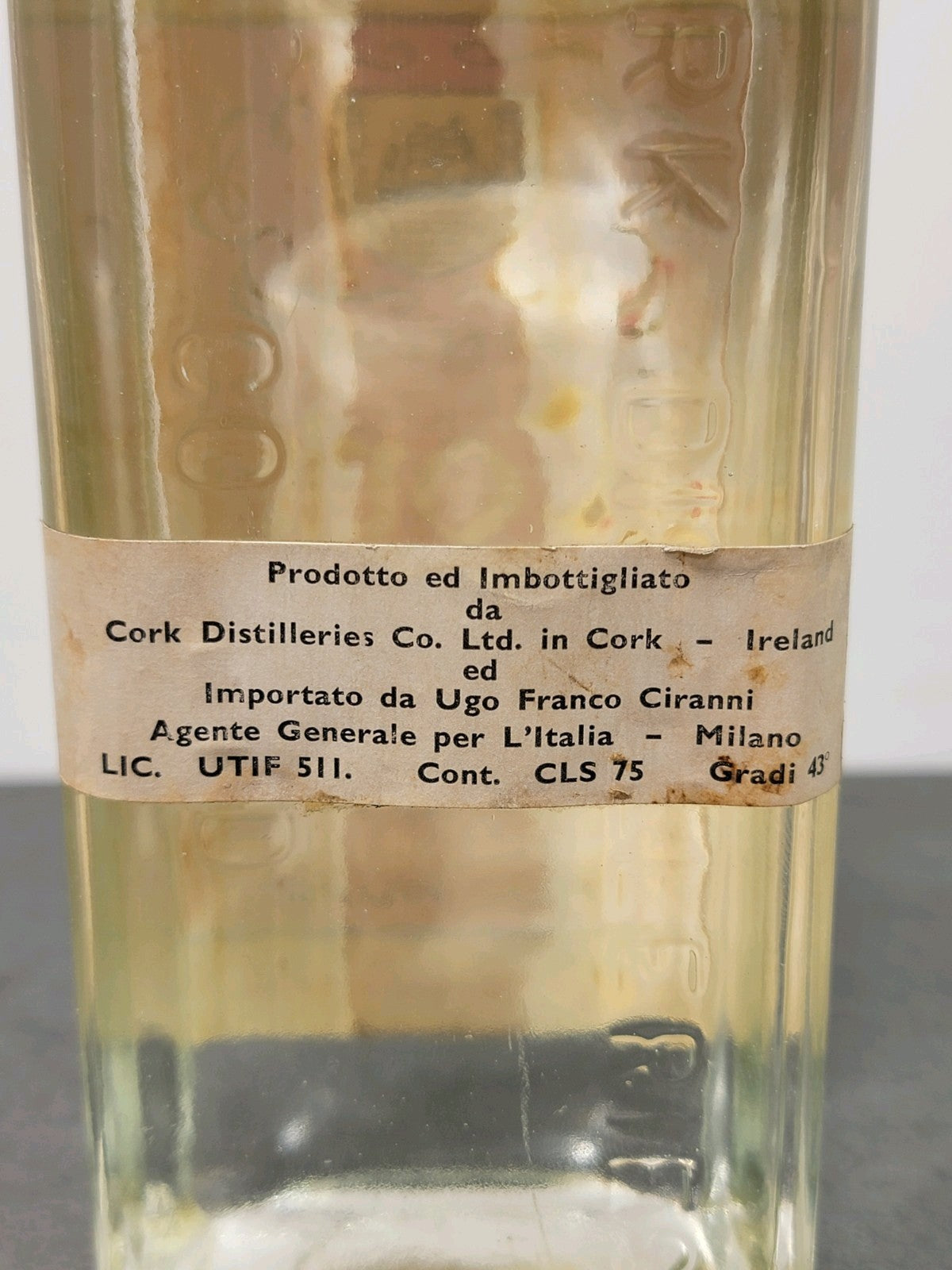 Dry Gin Cork Red Label 1960s bott.75 cl 43%
