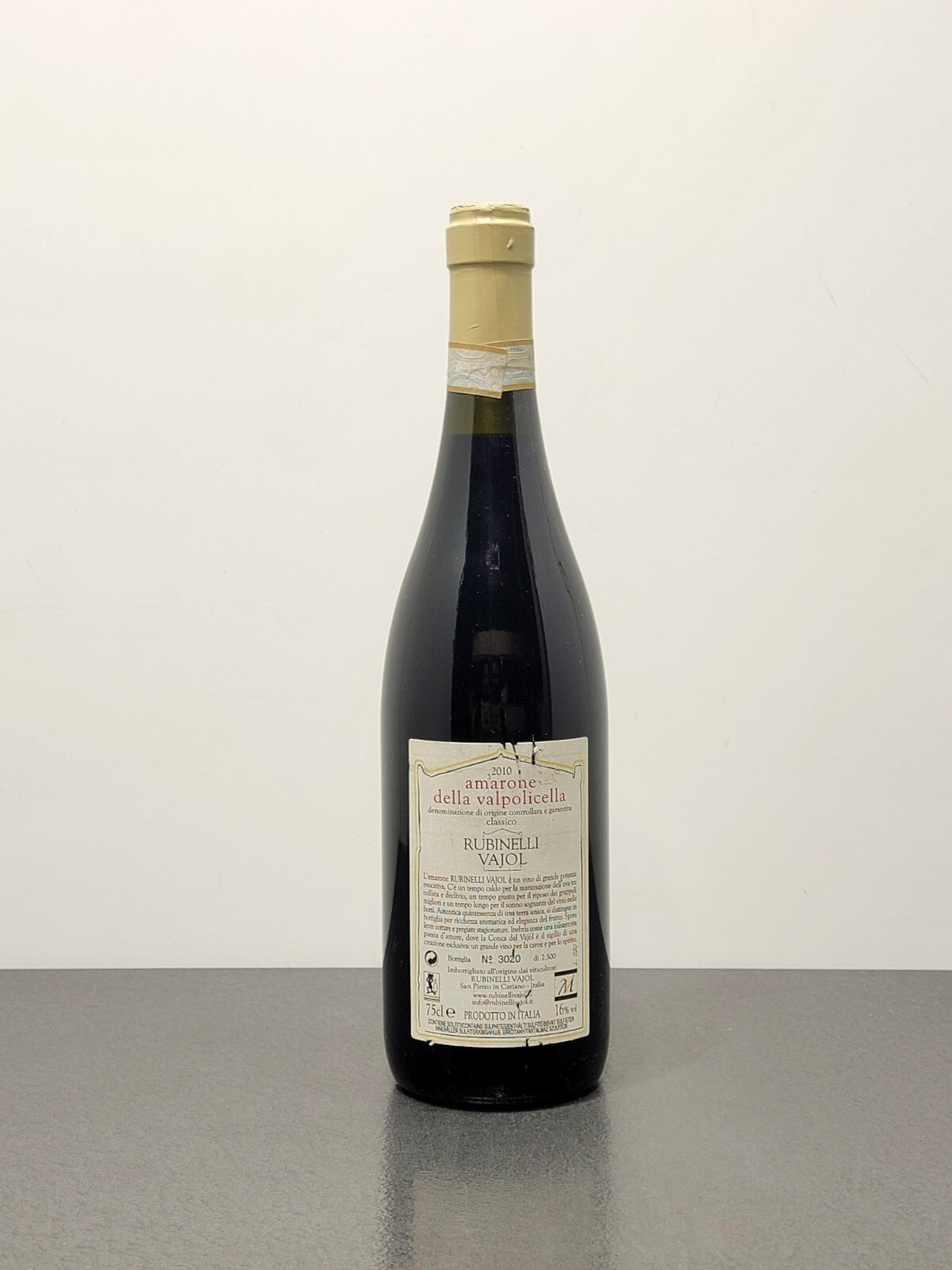 Amarone Rubinelli Vajol 2010 Valpolicella Classico bott..75 cl 16%