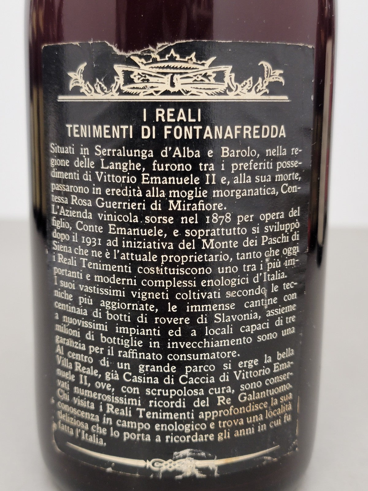 Barolo Fontanafredda 1966 Serralunga D'Alba bott.72 cl 13%