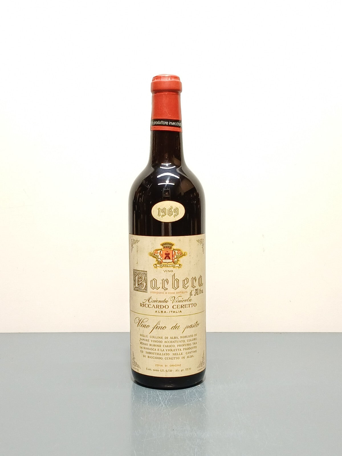 Barbera 1969 D'alba Riccardo Ceretto bott. 72 cl