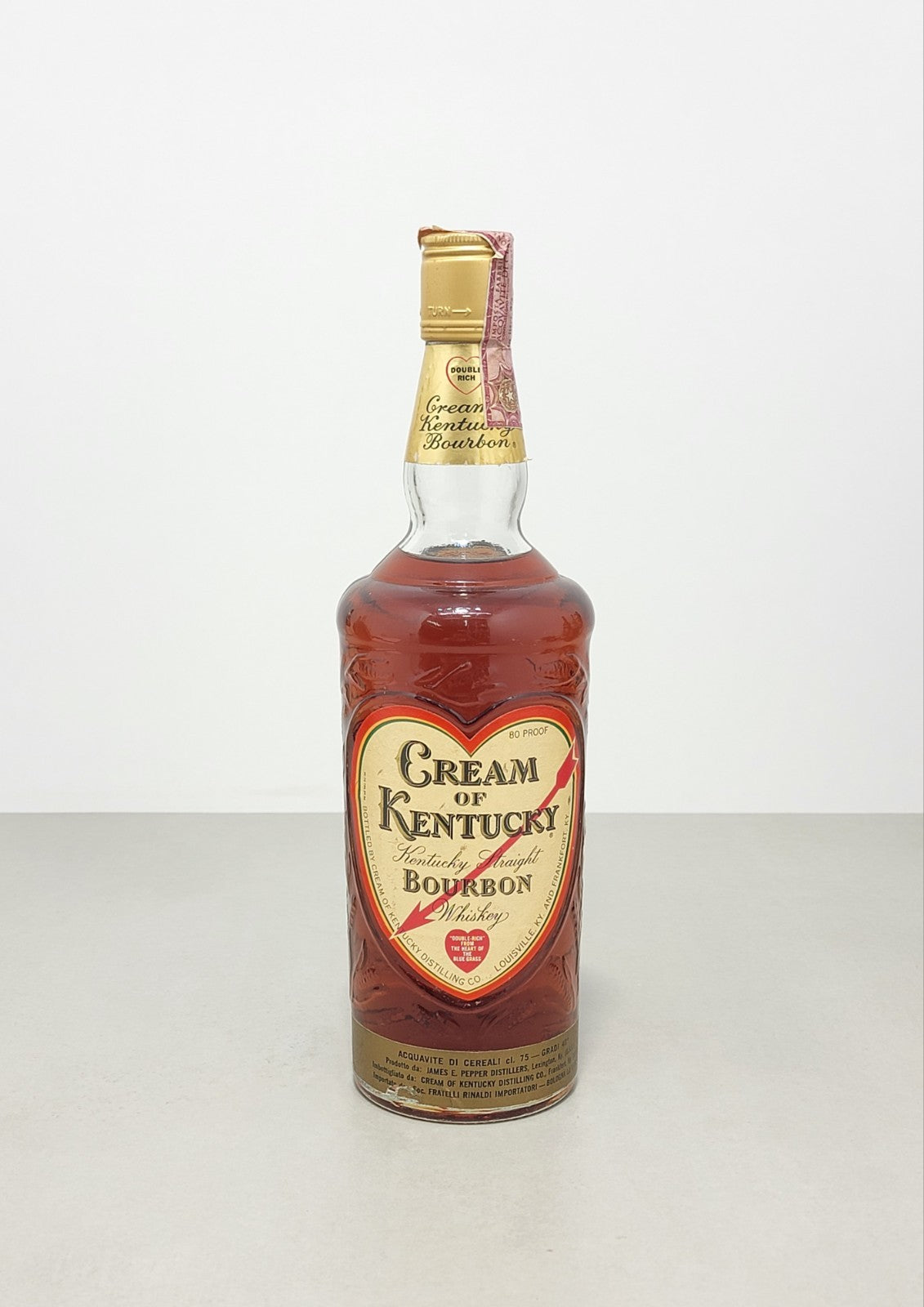 Whisky Cream of Kentucky James E. Pepper's 1960s Straight Bourbon bott.75 cl 40%