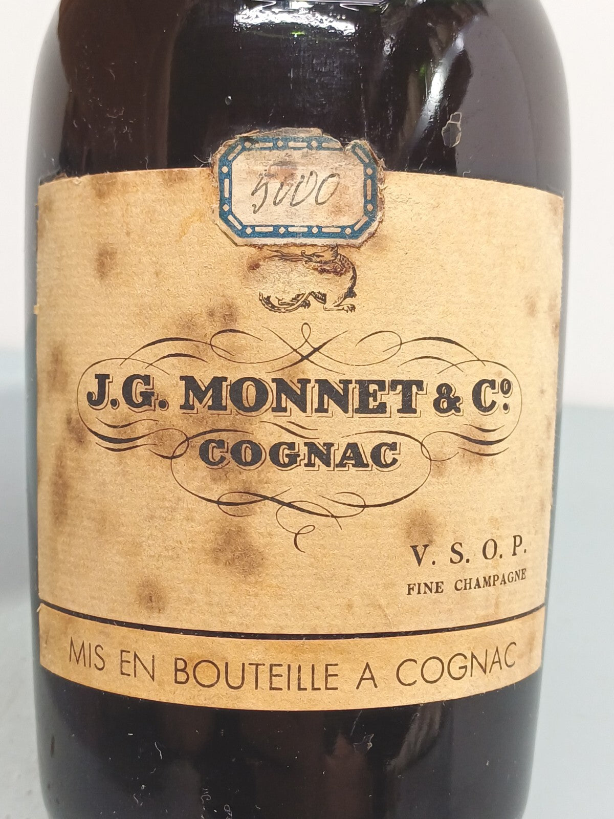 Cognac J.G Monnet V.S.O.P 25 years Fine Champagne bott. 73 cl anni 50