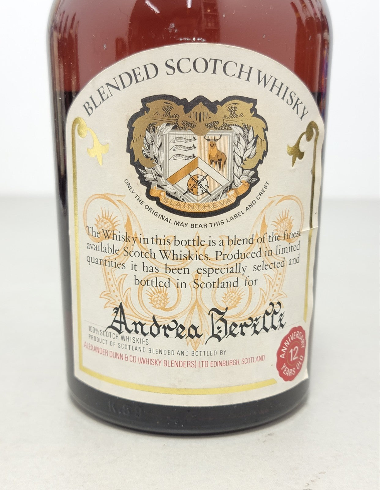 Whisky Slaintheva 12 years Anniversary Alexander Dunn 1970s Blended 75 cl 43%