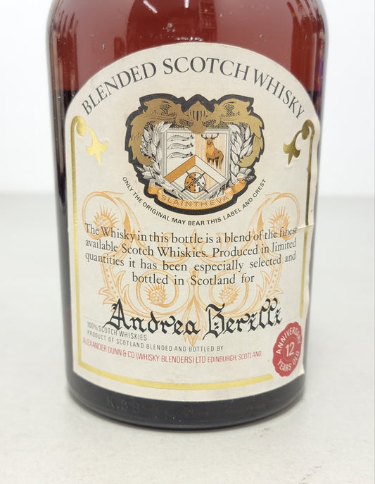 Whisky Slaintheva 12 years Anniversary Alexander Dunn 1970s Blended 75 cl 43%