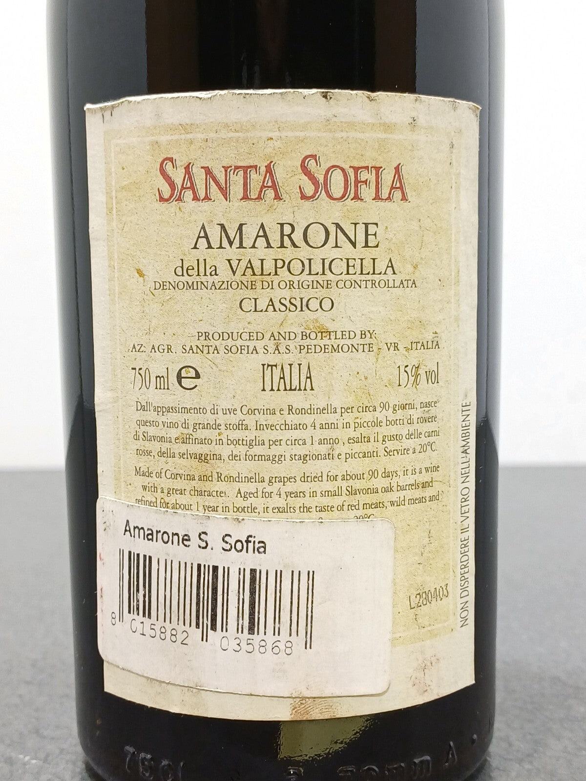 Amarone Santa Sofia 1997 Amarone della Valpolicella Classico bott..75 cl 15%