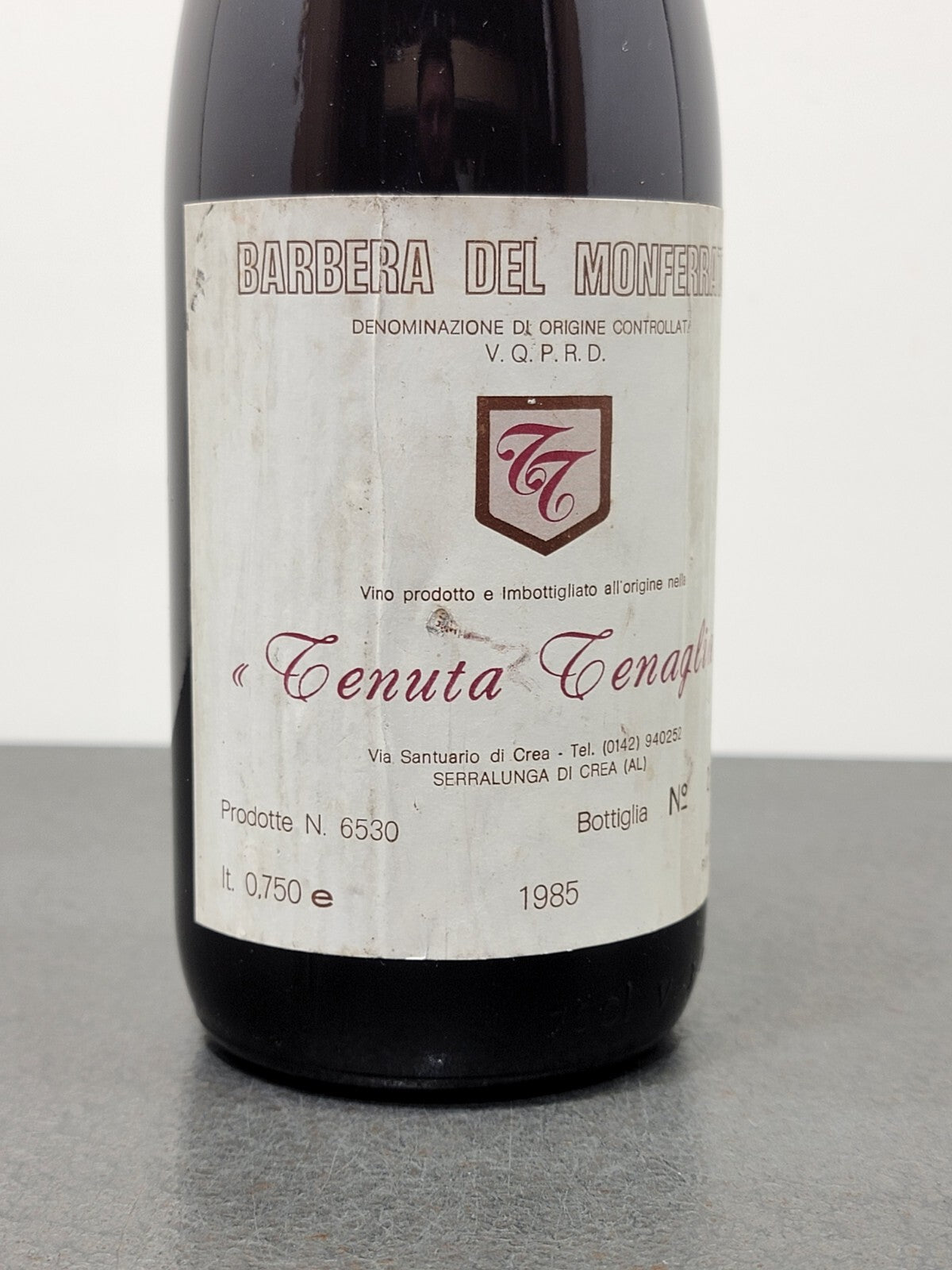Barbera Tenuta Tenaglia 1985 Monferrato Serralunga D'alba bott. 75 cl 12%