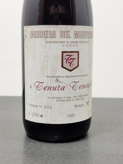 Barbera Tenuta Tenaglia 1985 Monferrato Serralunga D'alba bott. 75 cl 12%