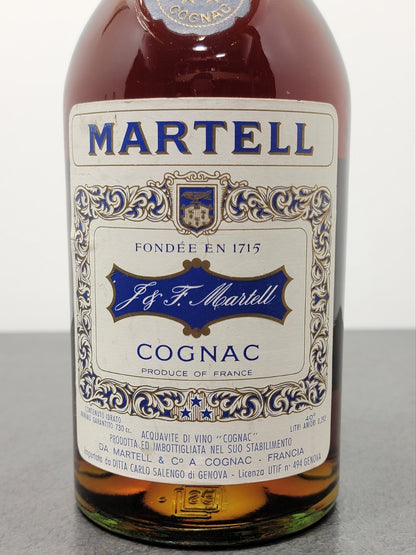 Cognac Martell 3 Stars 1970s 250 ° Aniversario bott.75 cl 40%