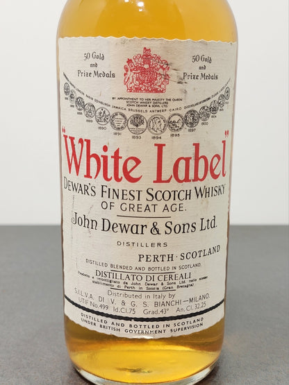 Whisky John Dewar & Sons White Label 1970s Finest Scotch Whisky bott.75 cl 43%