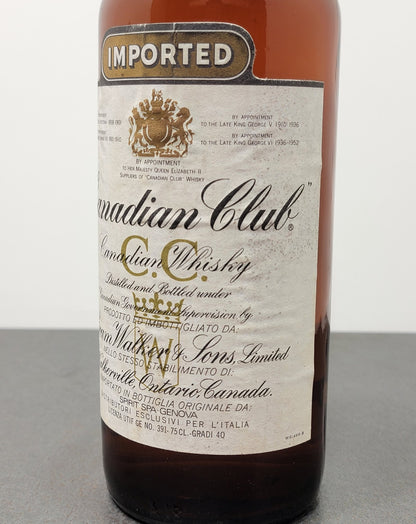 Whisky Canadian Club 1971 Hiram Walker bott.75 cl 40%