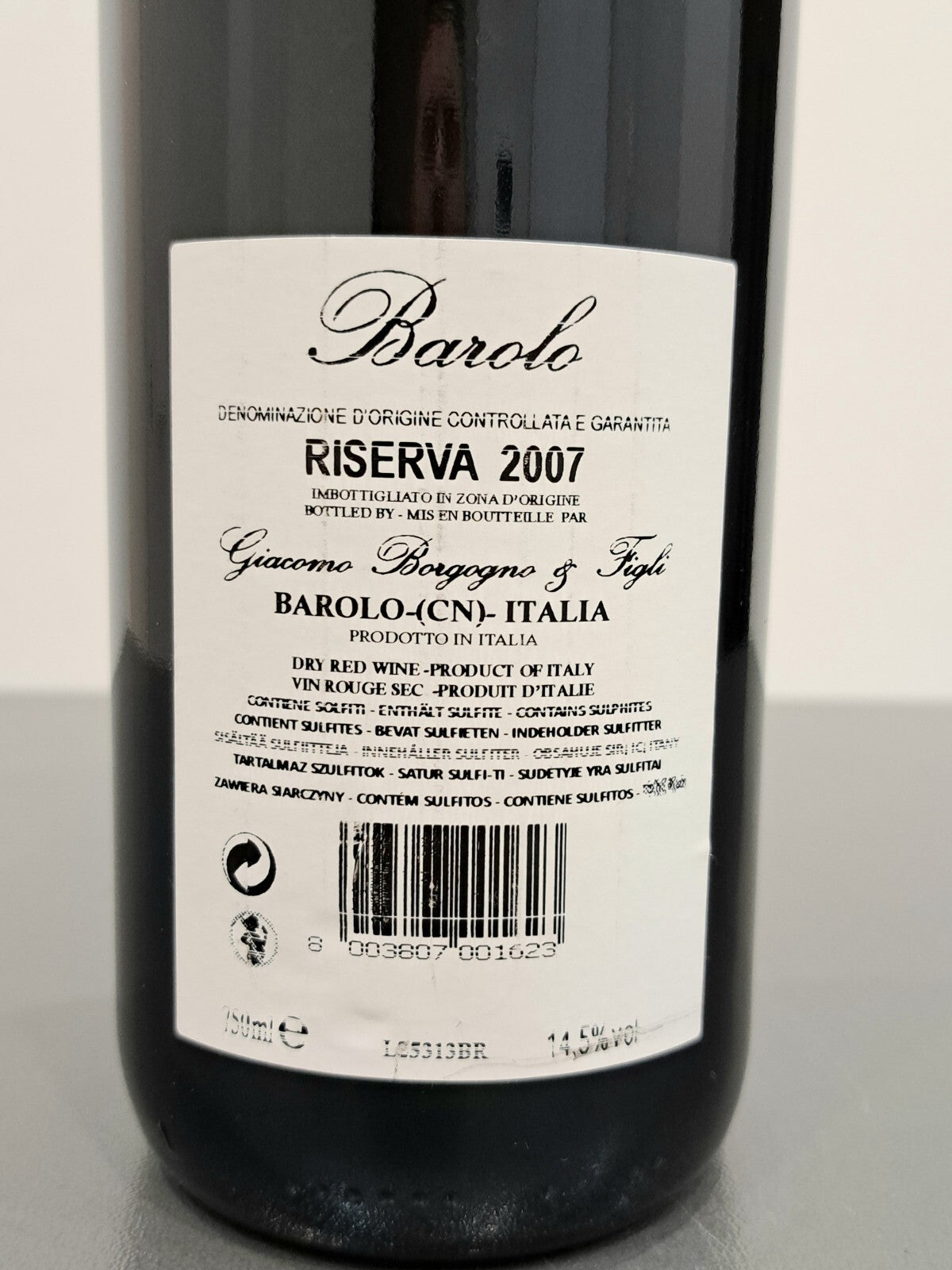 Barolo Riserva 2007 Giacomo Borgogno & Figli bott.75 cl