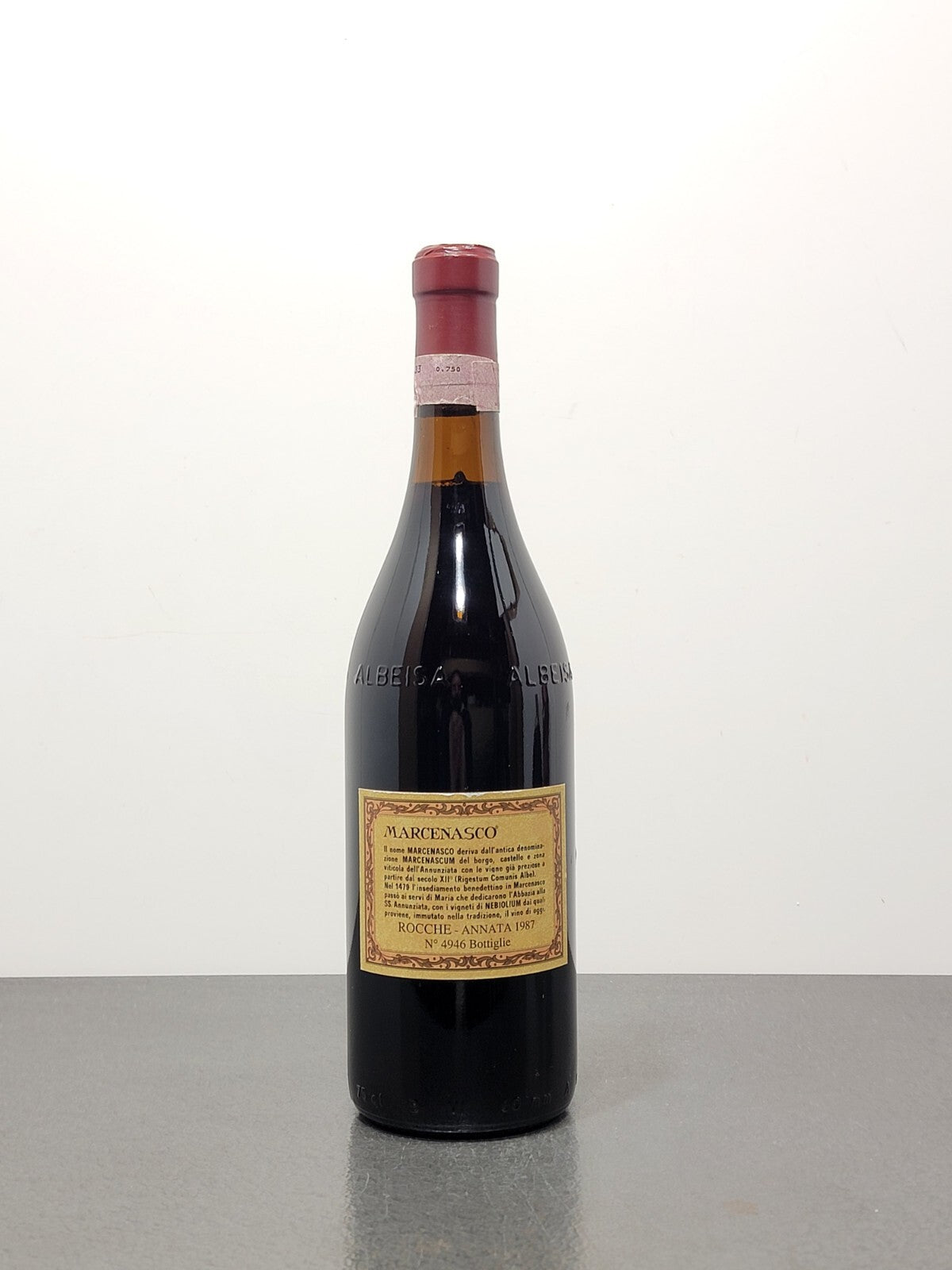 Barolo Renato Ratti 1987 Rocche Marcenasco Abbazia dell'Annunziata bott. 75 cl