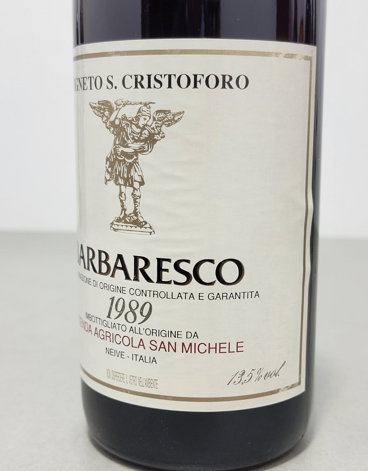 Barbaresco San Michele 1989 Vigneto San Cristoforo Neive bott.75 cl 13.5%
