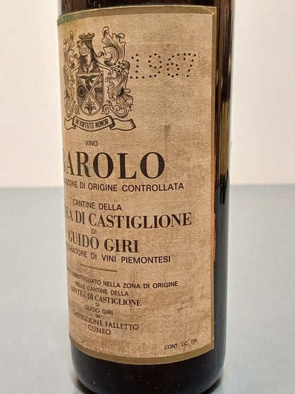 Barolo Guido Giri 1967 Castiglione Falletto bott.72 cl 13.8%