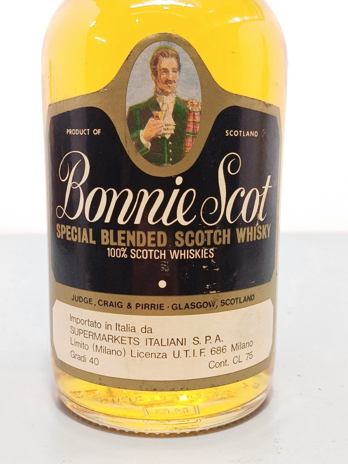 Whisky Bonnie Scot Old Selected Special Blended Scotch anni 70 bott.75 cl