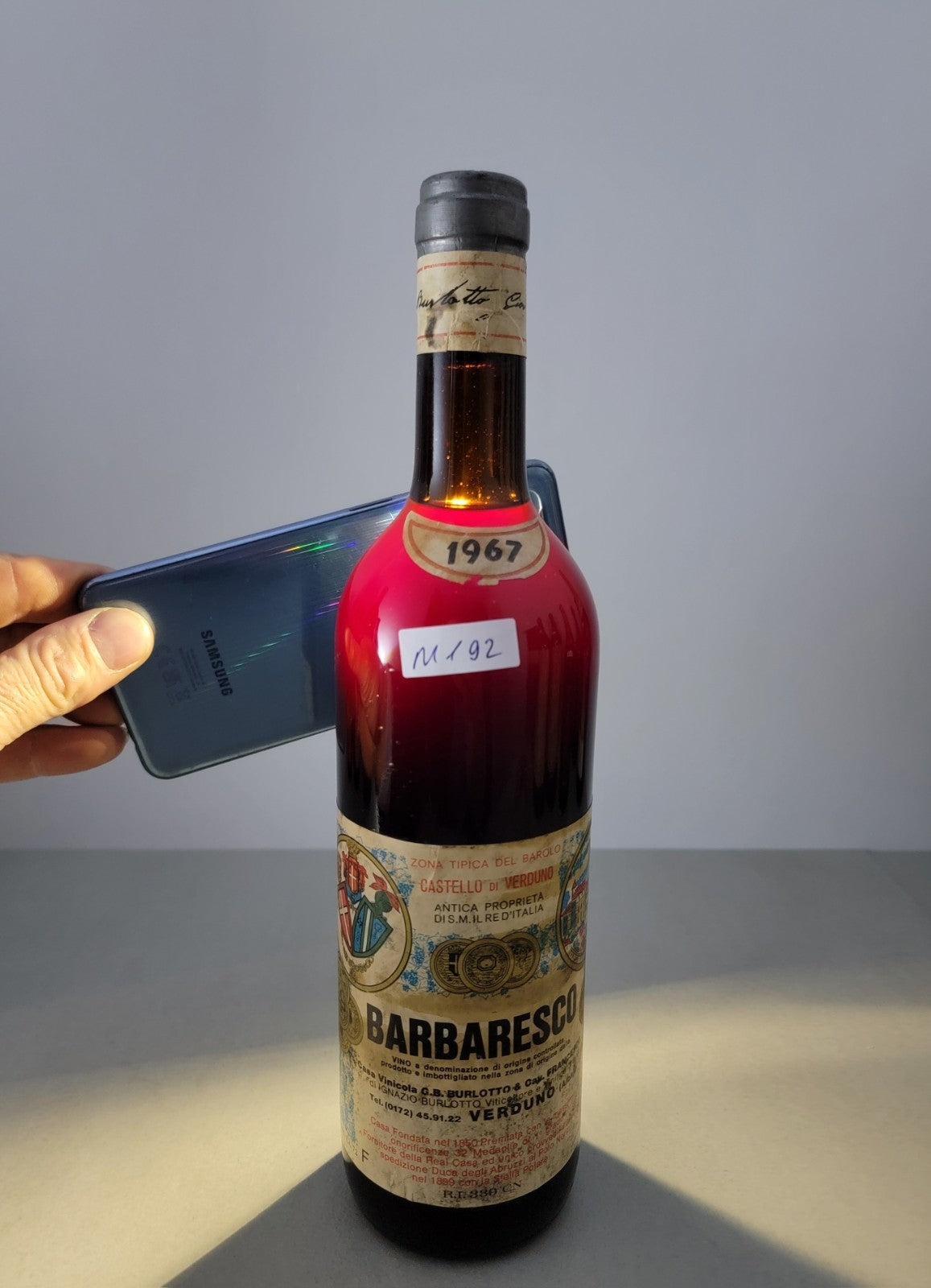Barbaresco Castello Di Verduno 1967  G.B .Burlotto bott.. 72 cl 13.5%