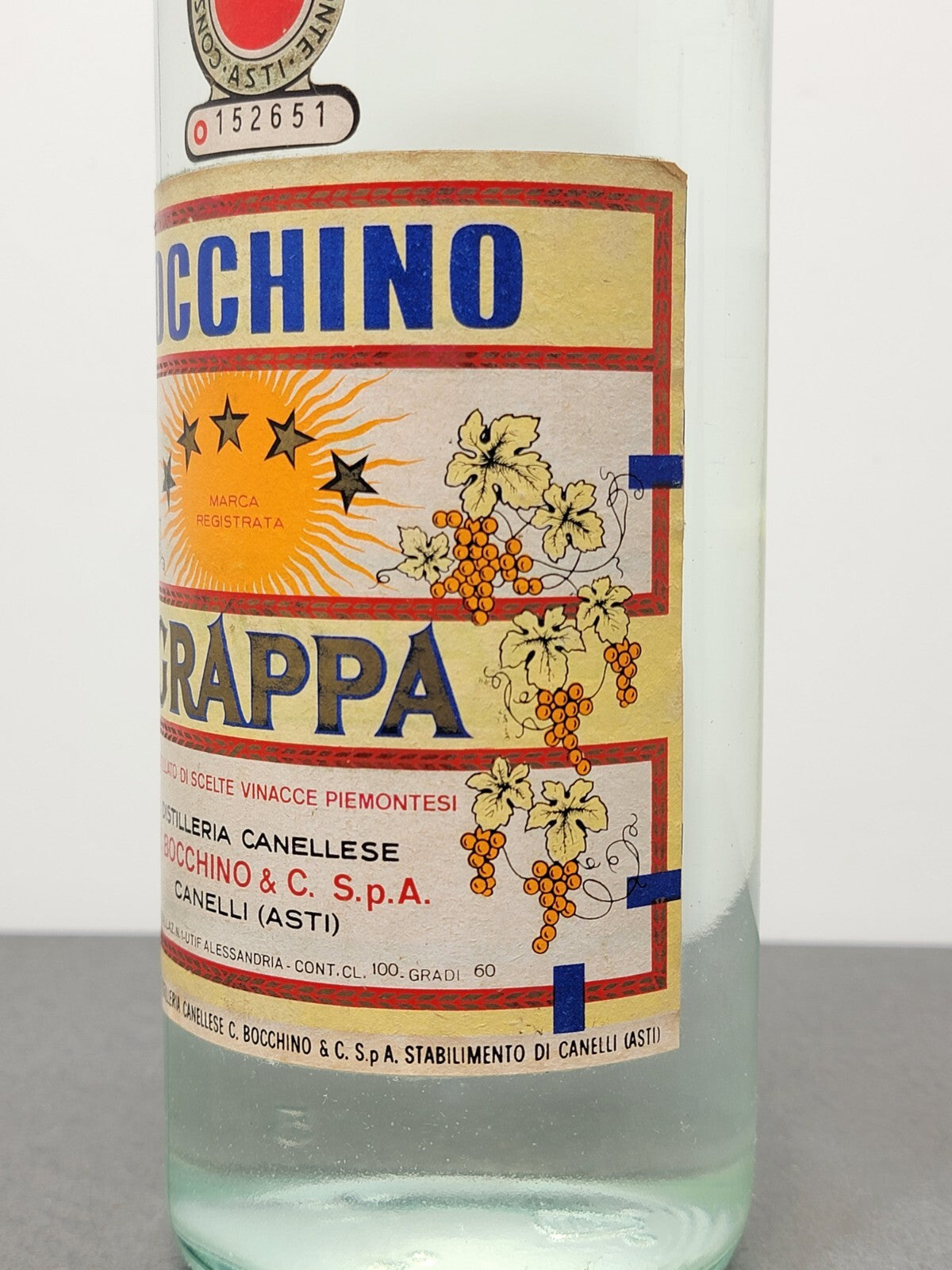 Grappa Di Bocchino Canelli 1960s bott. 1 Litro 45%