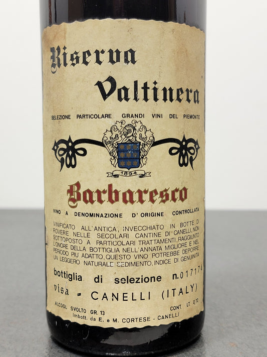 Barbaresco Valtinera 1964 Riserva M. Cortese Canelli bott.72 cl 13%