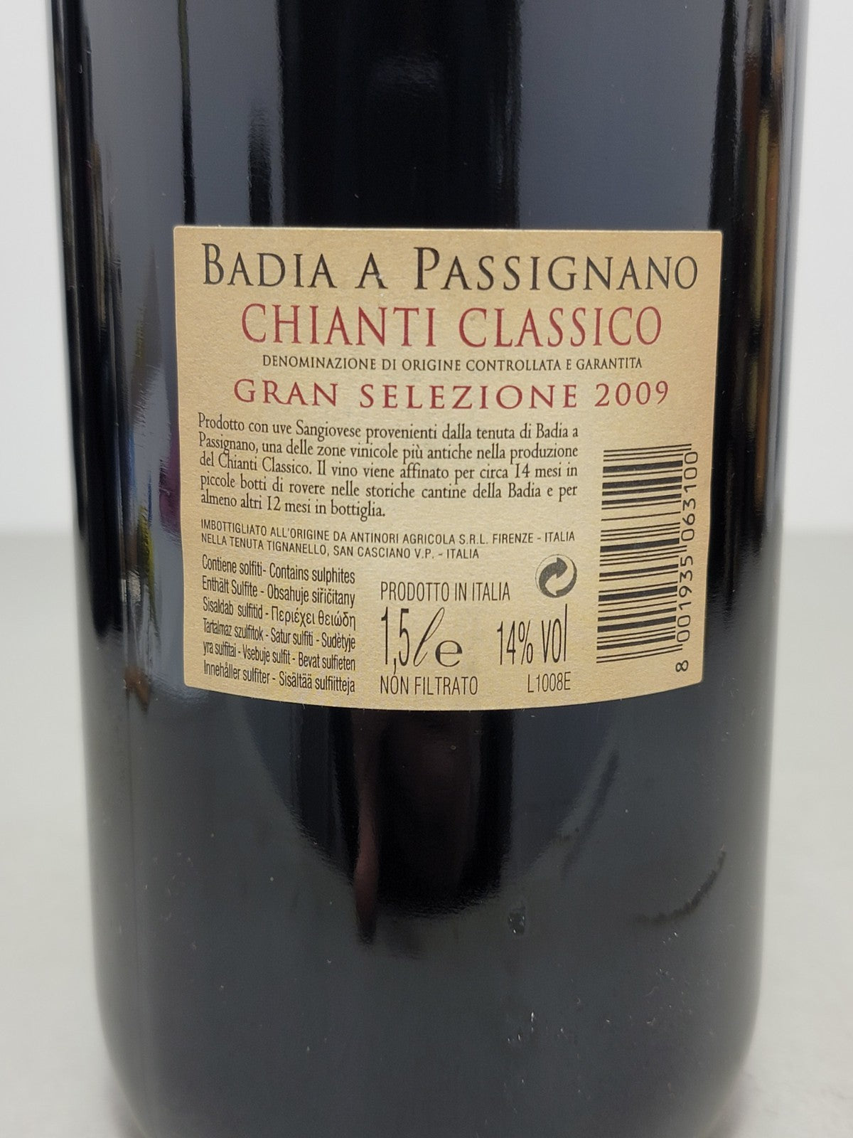 Badia A Passignano Magnum 2009 Chianti Gran Selezione Antinori 1.5 litri 14%
