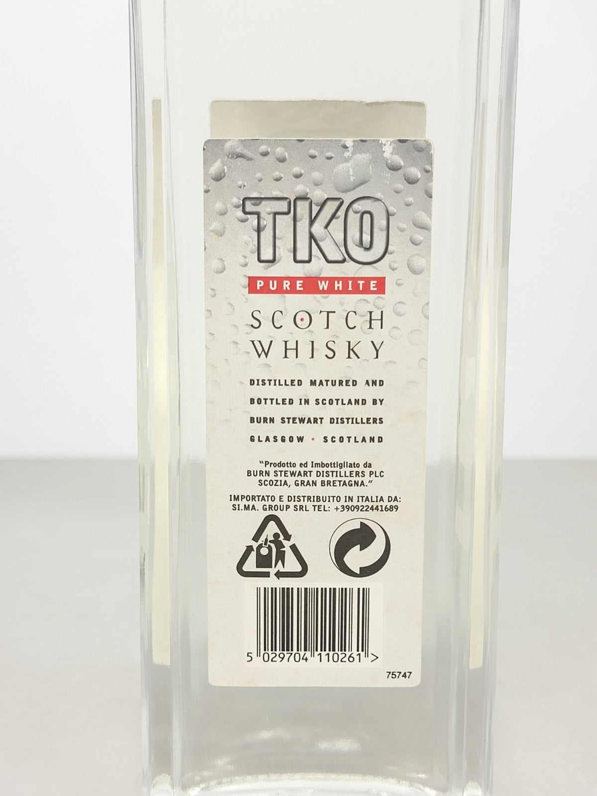 Whisky TKO White Pure 1980s bott. 1 litro 45%