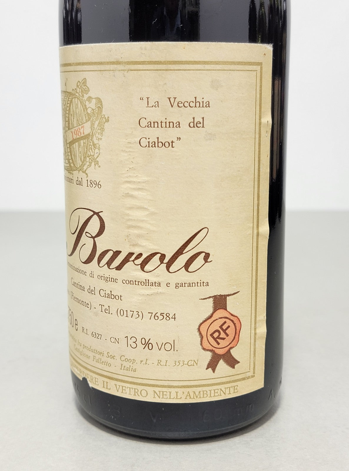 Barolo La Vecchia Cantina del Ciabot 1987 Castiglione Falletto bott.75 cl 13%