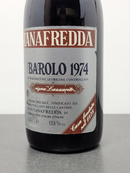 Barolo Fontanafredda Riserva Speciale 1974 Vigna Lazzarito bott.75 cl 13.5%