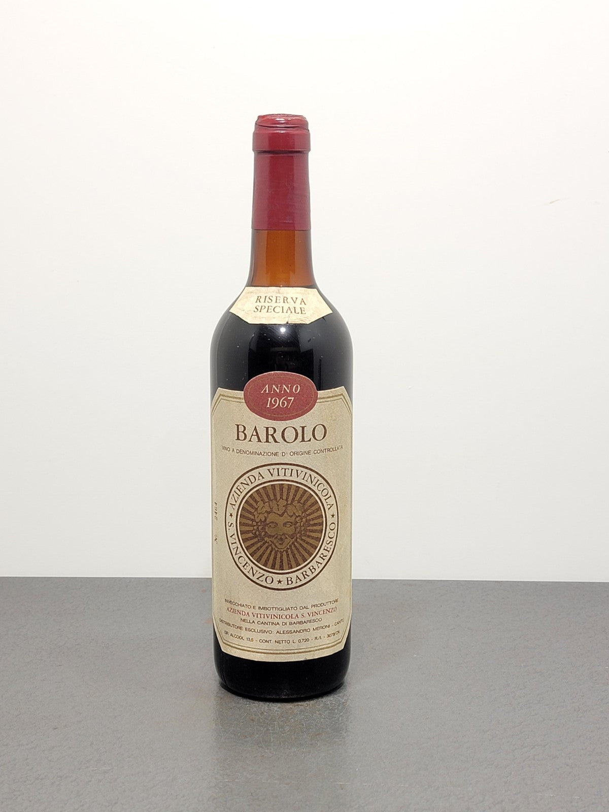 Barolo S. Vincenzo Riserva Speciale 1967 bott.72 cl 13.5%