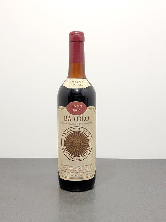 Barolo S. Vincenzo Riserva Speciale 1967 bott.72 cl 13.5%