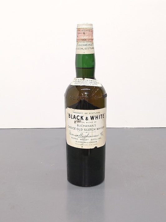 Whisky Black & White 1950s Spring Cap James Buchanan bott.75 cl