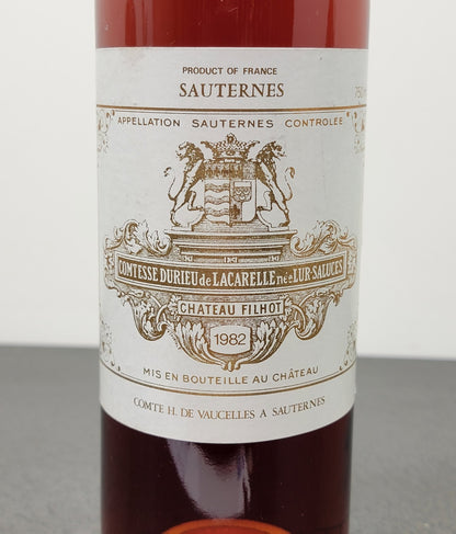Sauternes Chateau Filhot 1982 1er Grand Cru Classe bott.75 cl 14%