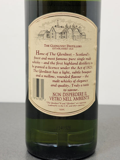 Whisky The Glenlivet 12 Y. 1990s Pure Single Malt Scotch Whisky bott.70 cl 43%