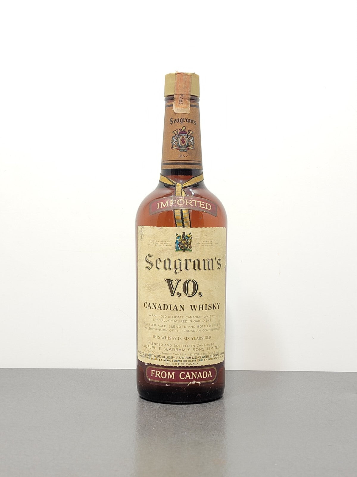 Whisky Canadian Seagram's V.O. 1974 6 Years Old bott.75 cl 40%