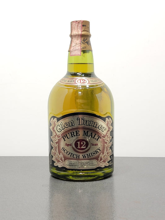 Whisky Glen Turner 12 years Pure Malt Scotch Whisky anni 80 bott.100 cl