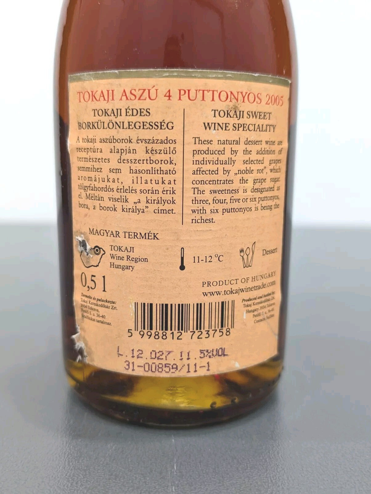 Tokaji Aszu 2005 4 Puttonyos Ml 500