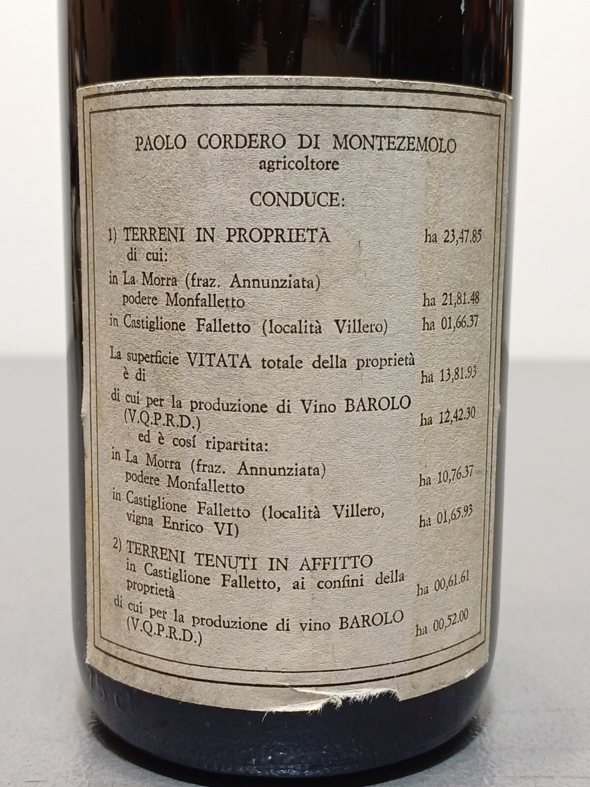 Barolo Paulo Cordero Di Montezemolo 1975 Monfalletto bott.75 cl 13%