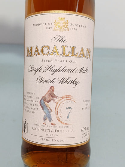 Whisky Macallan 7 years 1980s old single highland malt scotch whisky 70 cl 40%