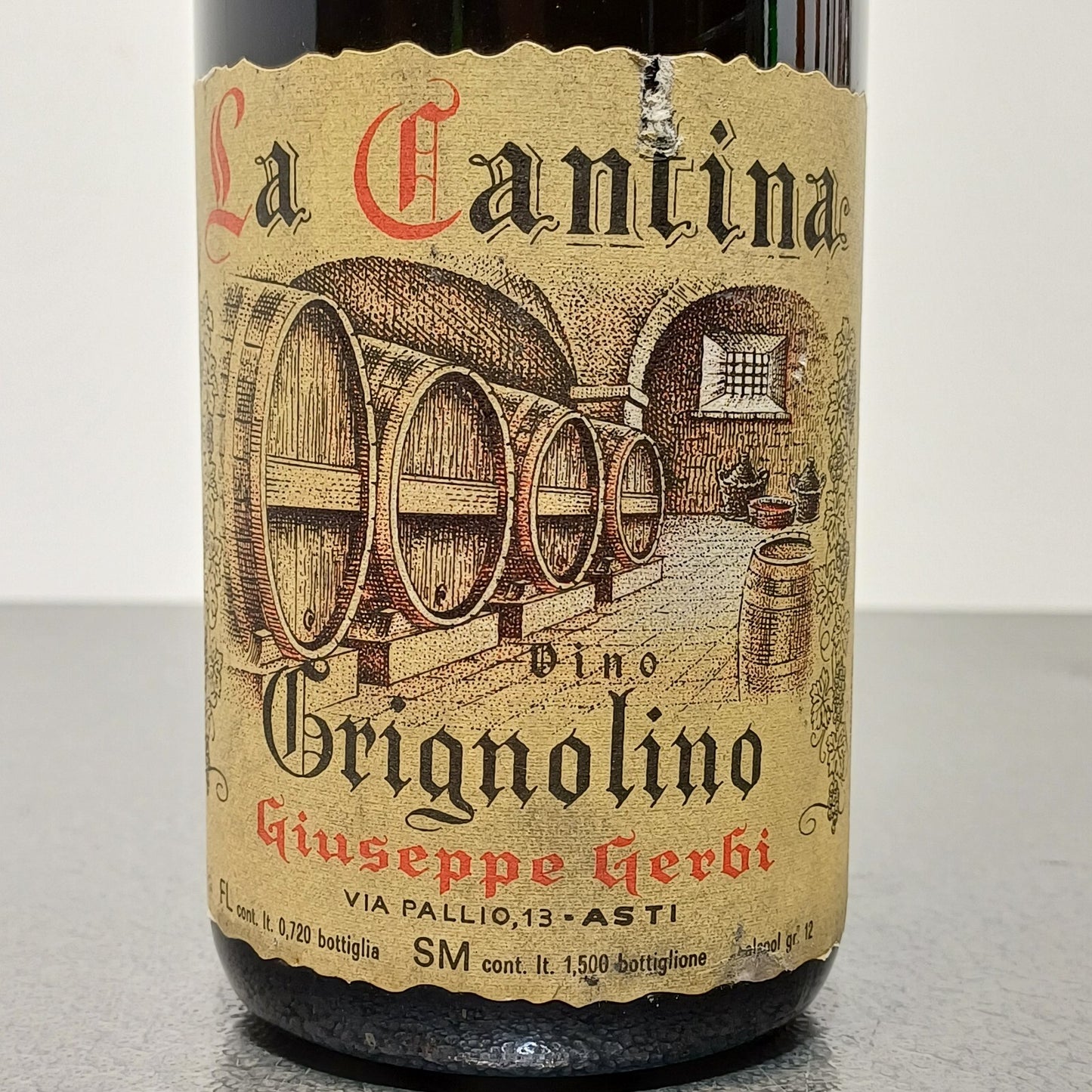 Grignolino 1974 Giuseppe Gerbi bott. 72 cl