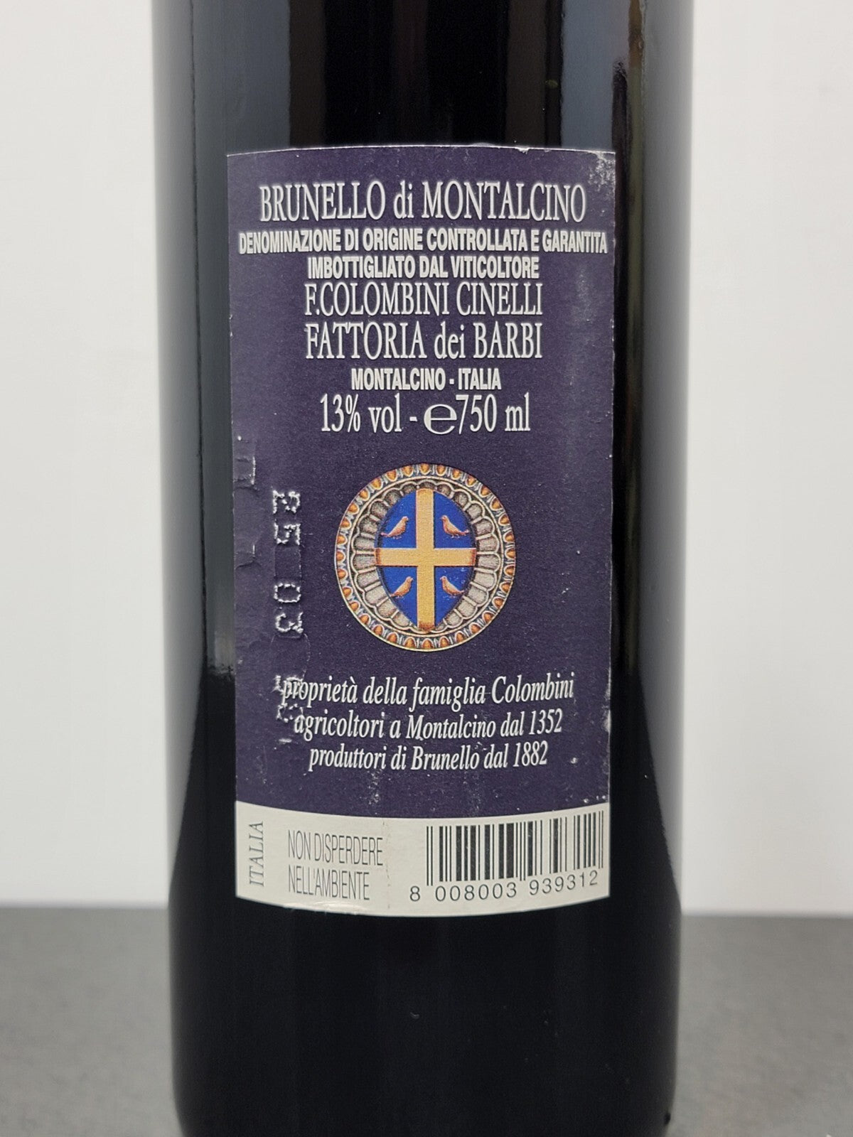 Brunello Di Montalcino Fattoria dei Barbi 1993 botti. 75 cl 13%