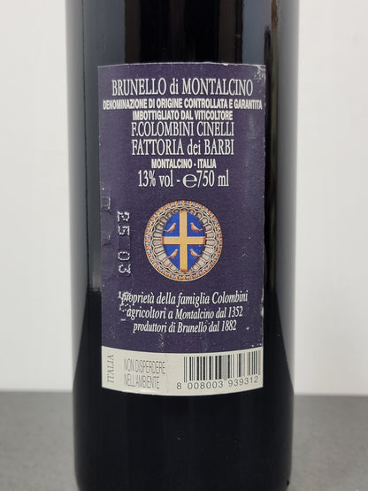 Brunello Di Montalcino Fattoria dei Barbi 1993 botti. 75 cl 13%