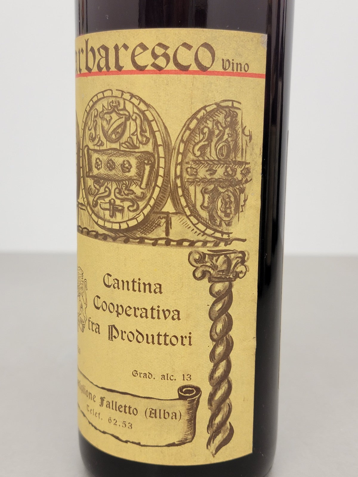 Barbaresco Coperativa fra Produttori 1962 Castiglione Falletto bott..72 cl 13%