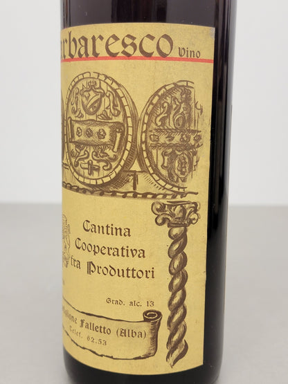 Barbaresco Coperativa fra Produttori 1962 Castiglione Falletto bott..72 cl 13%