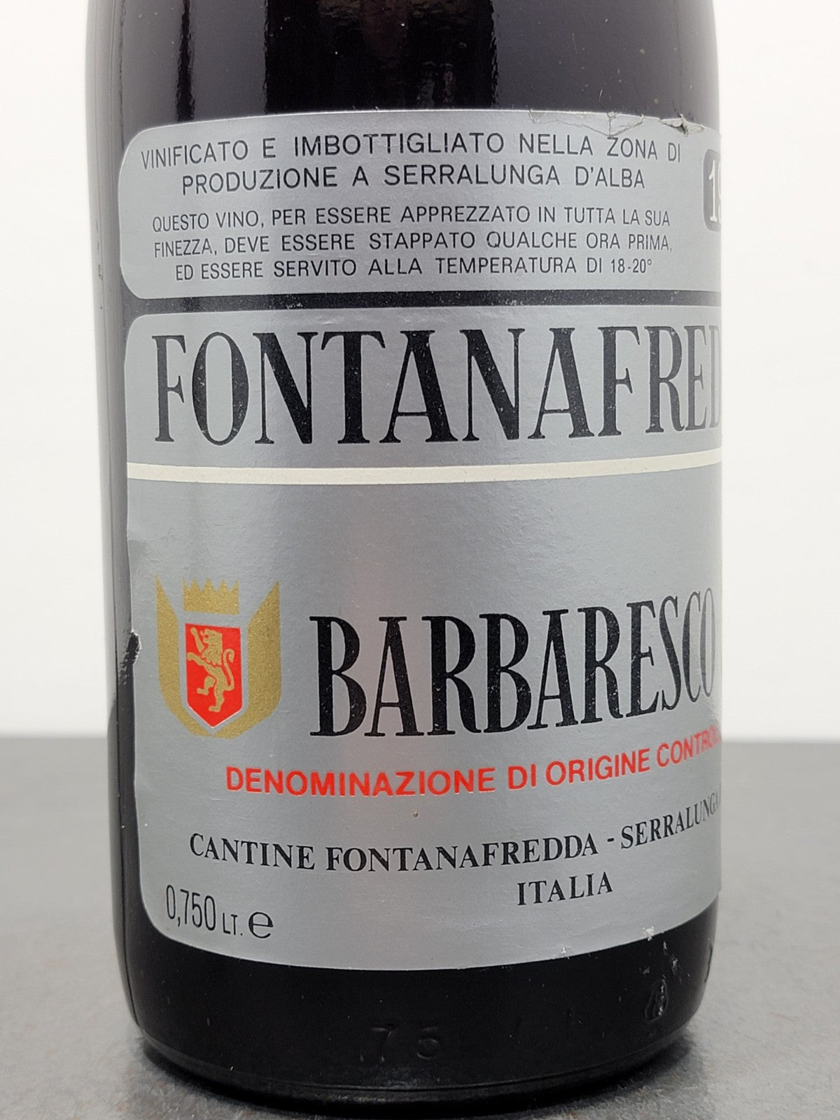 Barbaresco Fontanafredda 1975 Serralunga D'Alba  bott..75 cl 13%