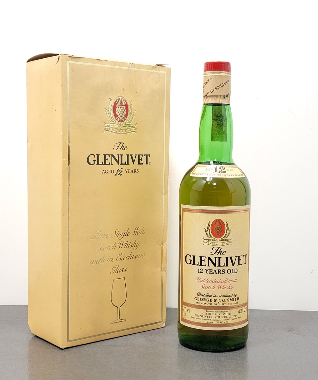 Glenlivet 12 years 1980s Whisky Pure Single Malt George J.G Smith bott.75 cl 43%