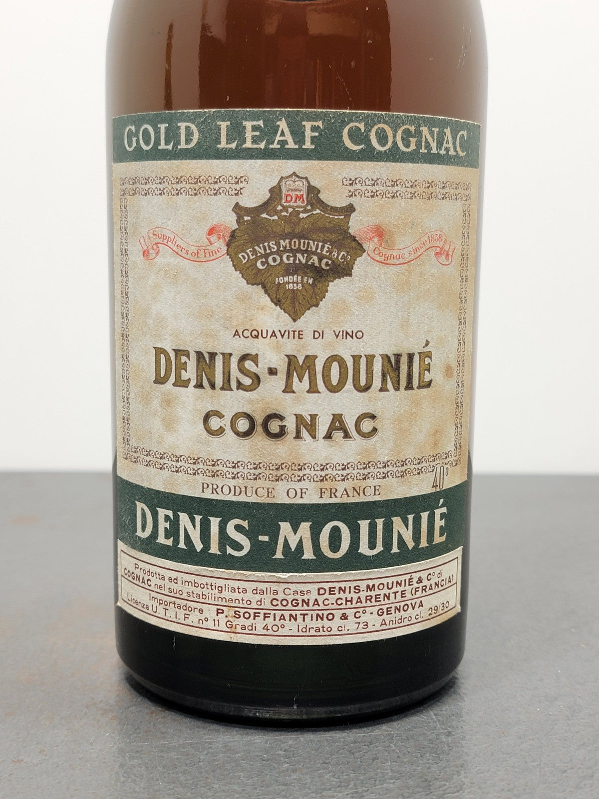 Cognac Denis Mounie Gold Leaf 1960s bott.73 cl 40%