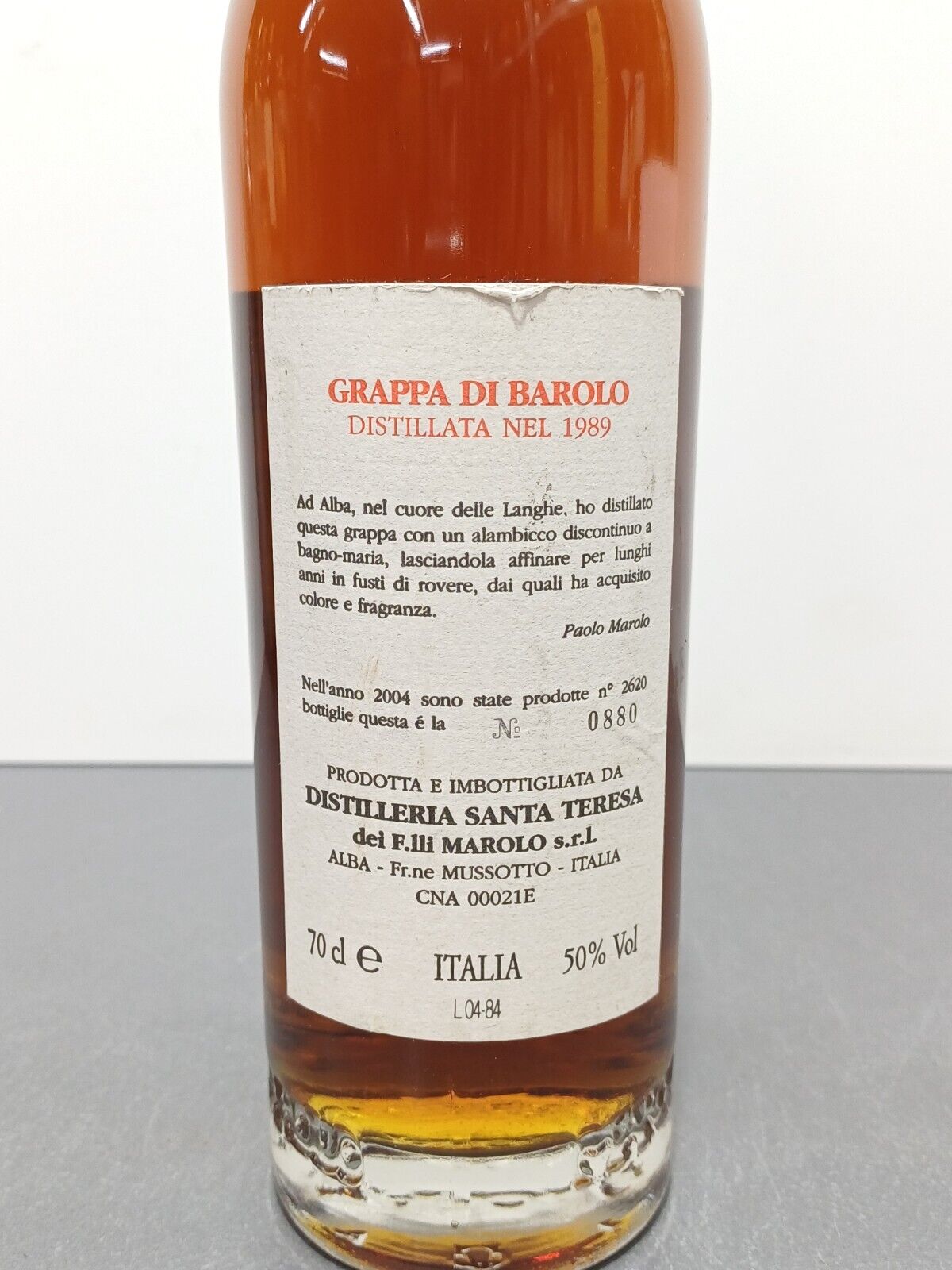 2004 Grappa di Barolo, Paolo Marolo bott. 70 cl