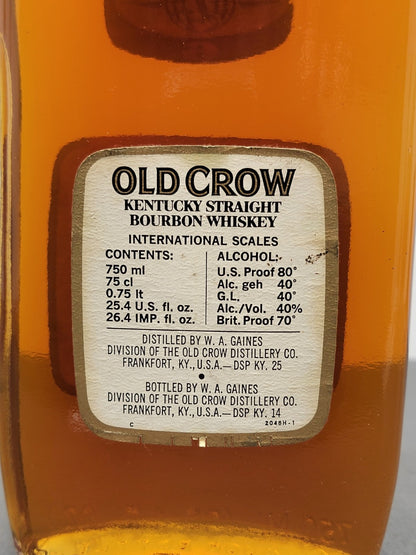 Whisky Old Crow 6 Years Kentucky Straight Bourbon 1970s bott. 75 cl 40%